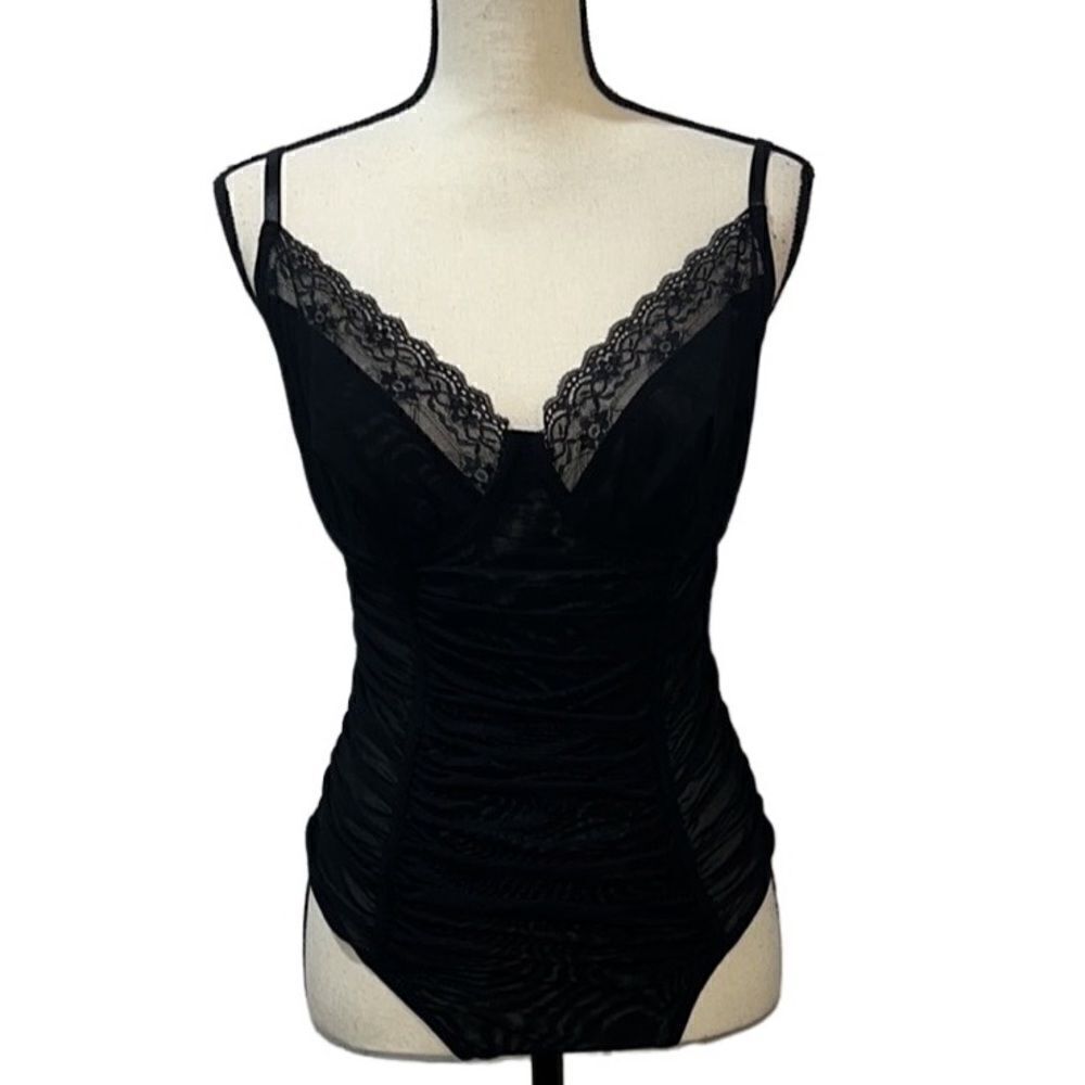 FTF Ruched Mesh Bodysuit